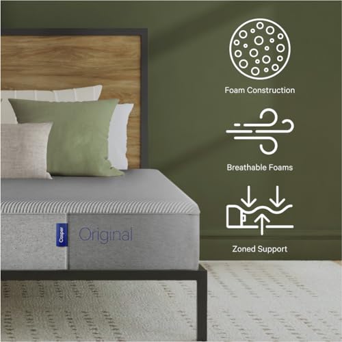Casper Sleep Original Foam, Memory Foam Mattress, Full Size - Medium Firm Bed in a Box with Zoned SupportTM - 100-Night Trial - 10 Year Warranty