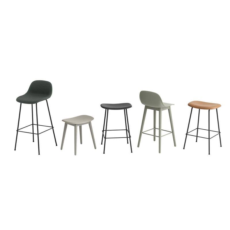 Muuto Fiber Counter Stool ( H) Tube Base Upholstered
