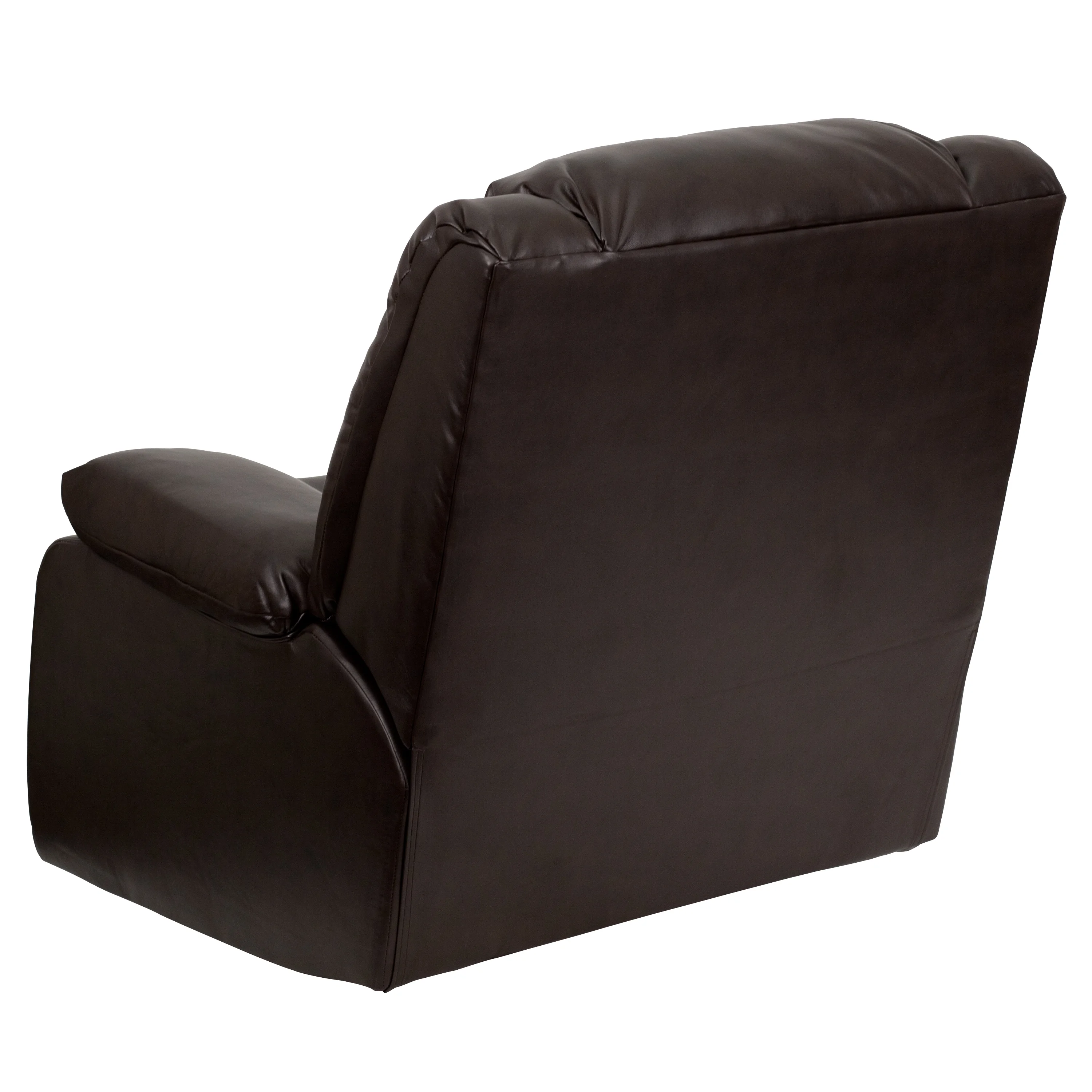 Flash Furniture Kyle Plush Brown LeatherSoft Lever Rocker Recliner with Padded Arms