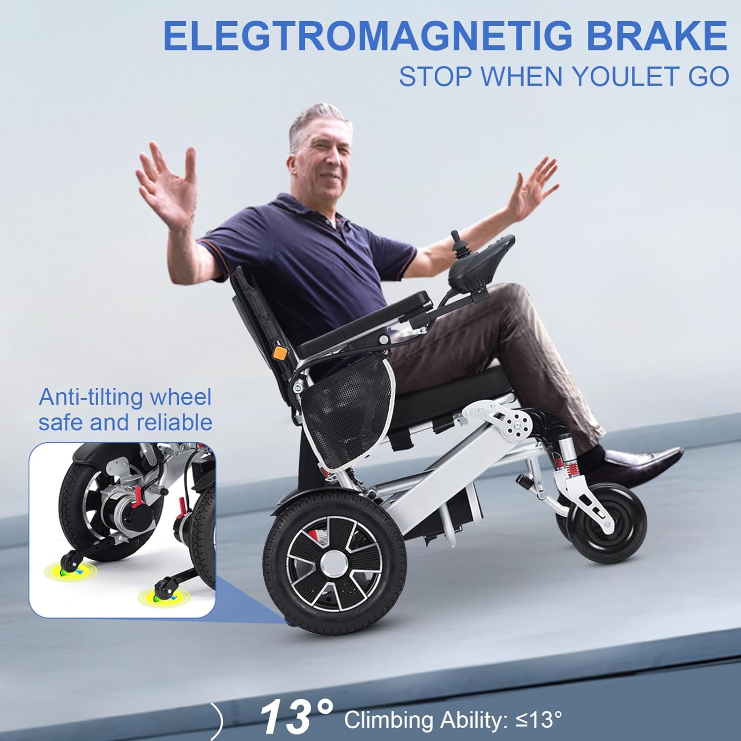 Electric Wheelchairs for Adults Intelligent Lightweight Foldable Electric Wheelchairs Power Wheelchairs for Seniors Compact Portable Airline Approved