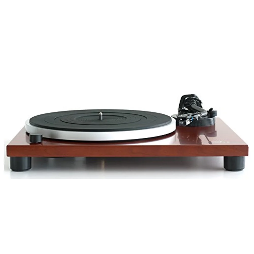 Music Hall Audio MMF1.5 Turntable Belt Drive Manual Turntable (Cherry Wood)  [TURNTABLES] Built-In Preamp, Red, Wood