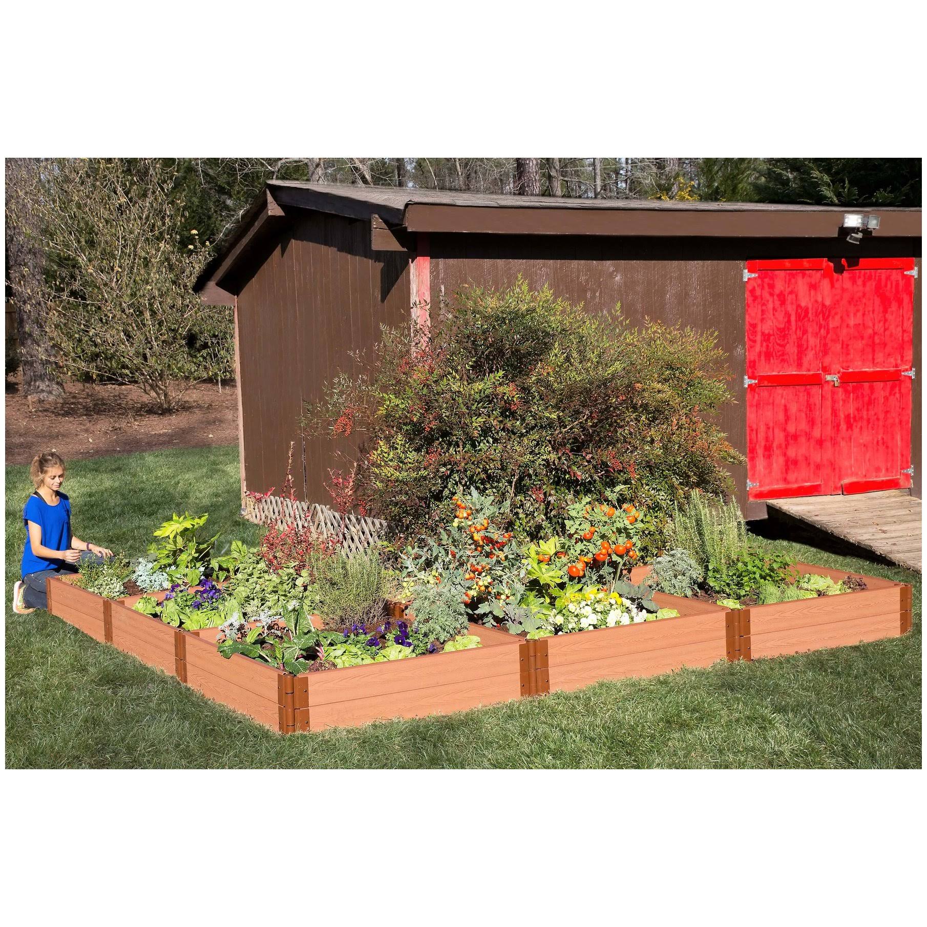 Frame It All Classic Sienna Raised Garden Bed L Shaped 12& x 12& x 11x22 1x22 Profile