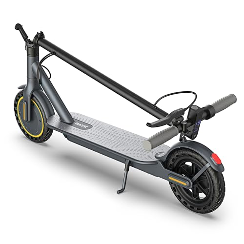 NAVIC Electric Scooter with Dual Suspension/Braking, 350W/500W Motor, 19/22 Mph, Max 22/27Mi Range, Foldable E Scooter for Adults with App