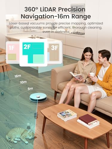 Lefant M3 Robot Vacuum, Robot Vacuum and Mop, 12000Pa Suction, Anti-Tangle Brushes, Dual Spinning Mop, Auto Mop Washing, Drying, Self-Emptying