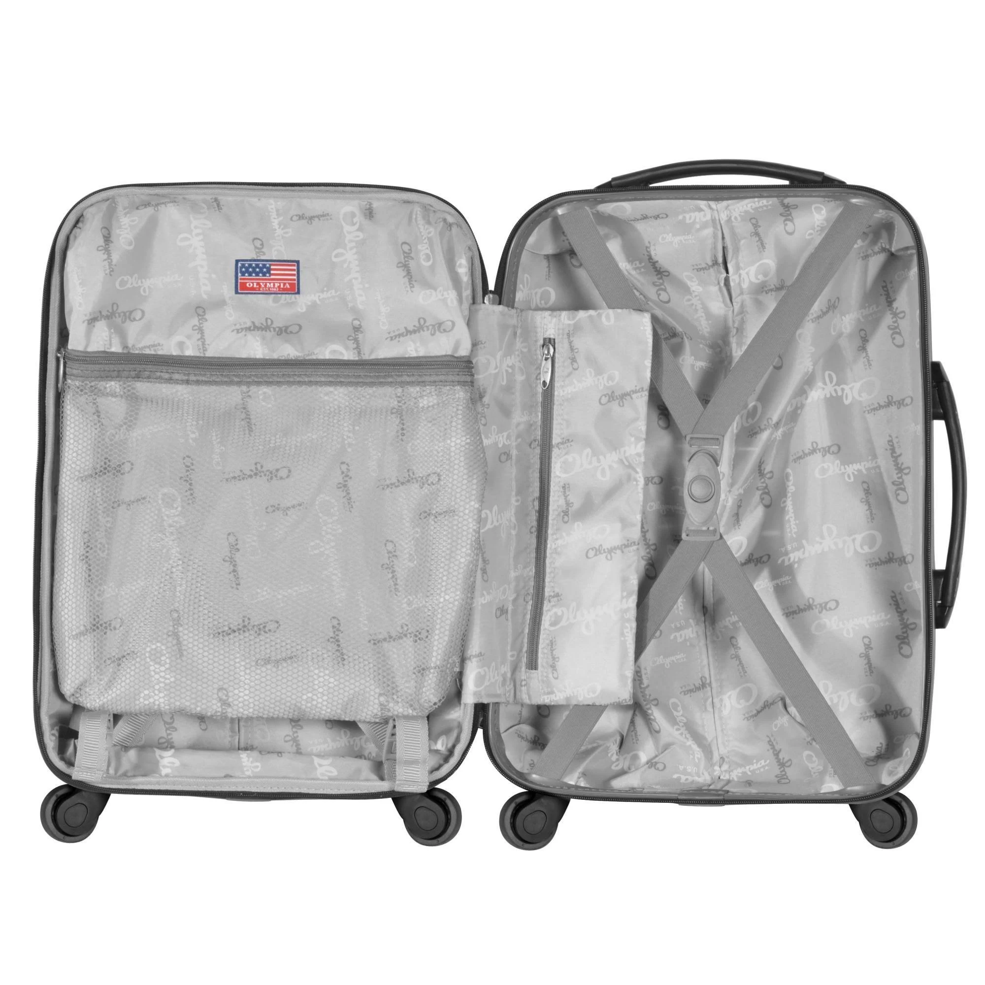 Olympia Apache II Carry-on Hardside Spinner Suitcase, Black/Purple, 21x22
