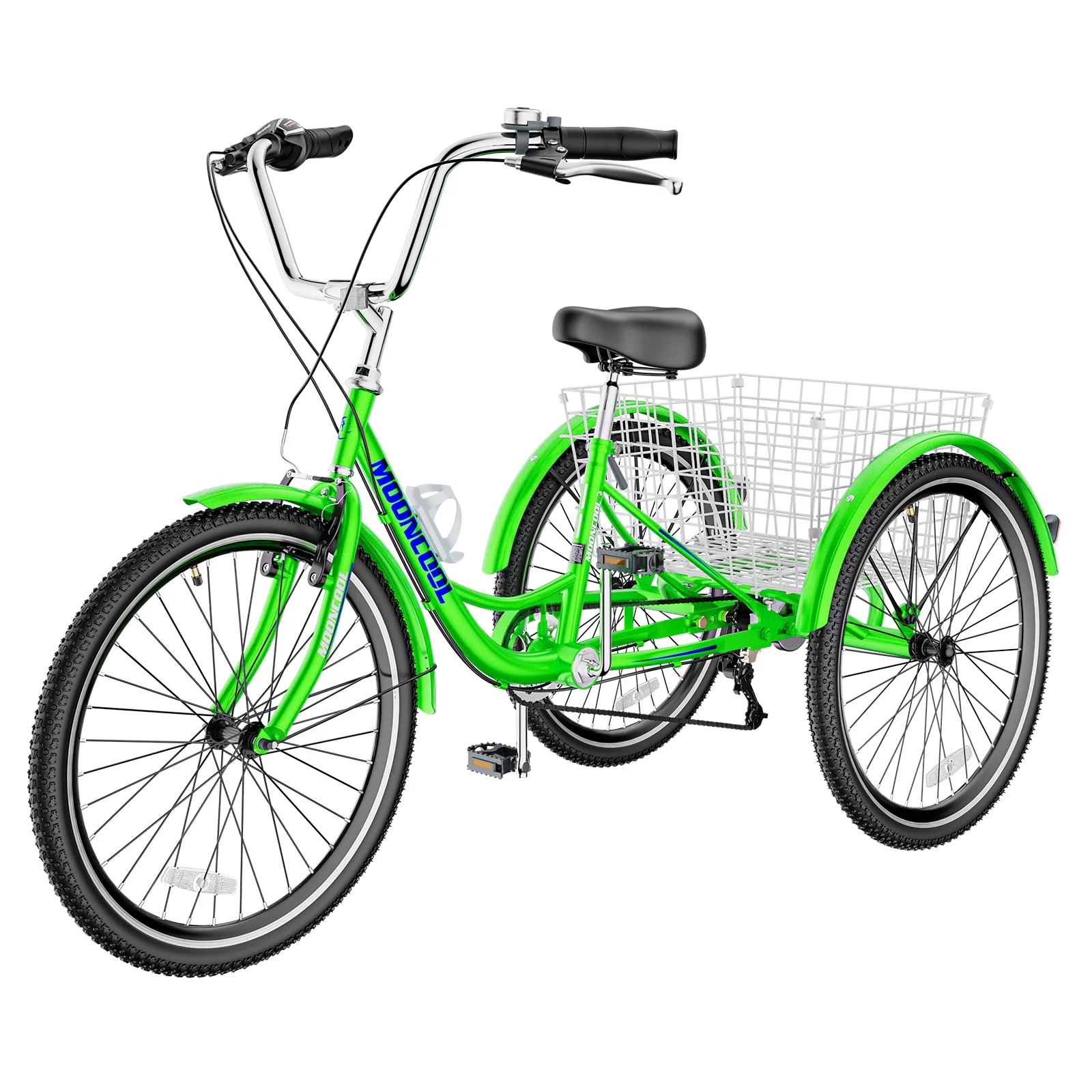 MOPHOTO 7 Speed Adult Tricycle 26 in/24in/20in, Trikes for Adults, Adult Tricycle with Basket & Dual Braking System, Adult Trikes for Women, Men