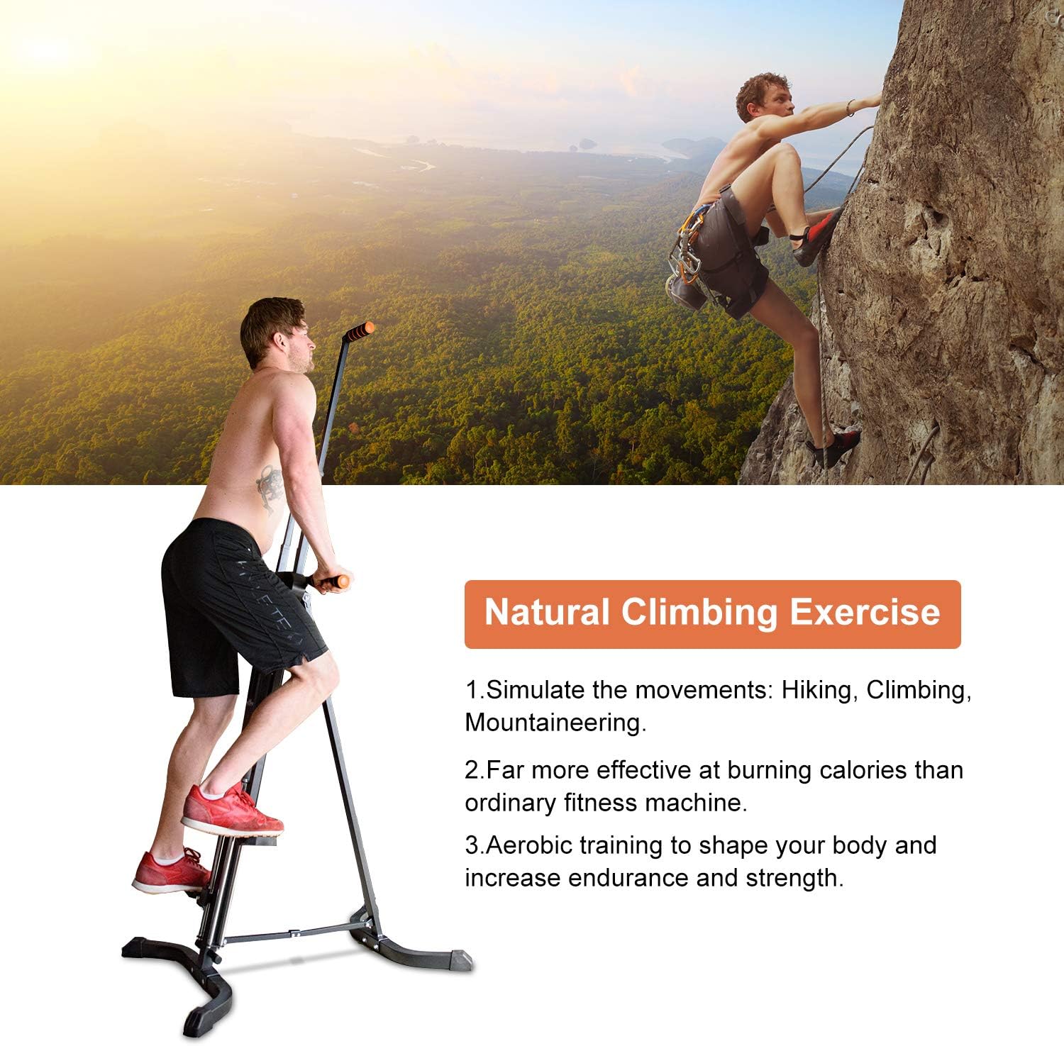 Vertical Climber for Home Gym Folding Exercise Cardio Workout Machine Stair Stepper Newer Version