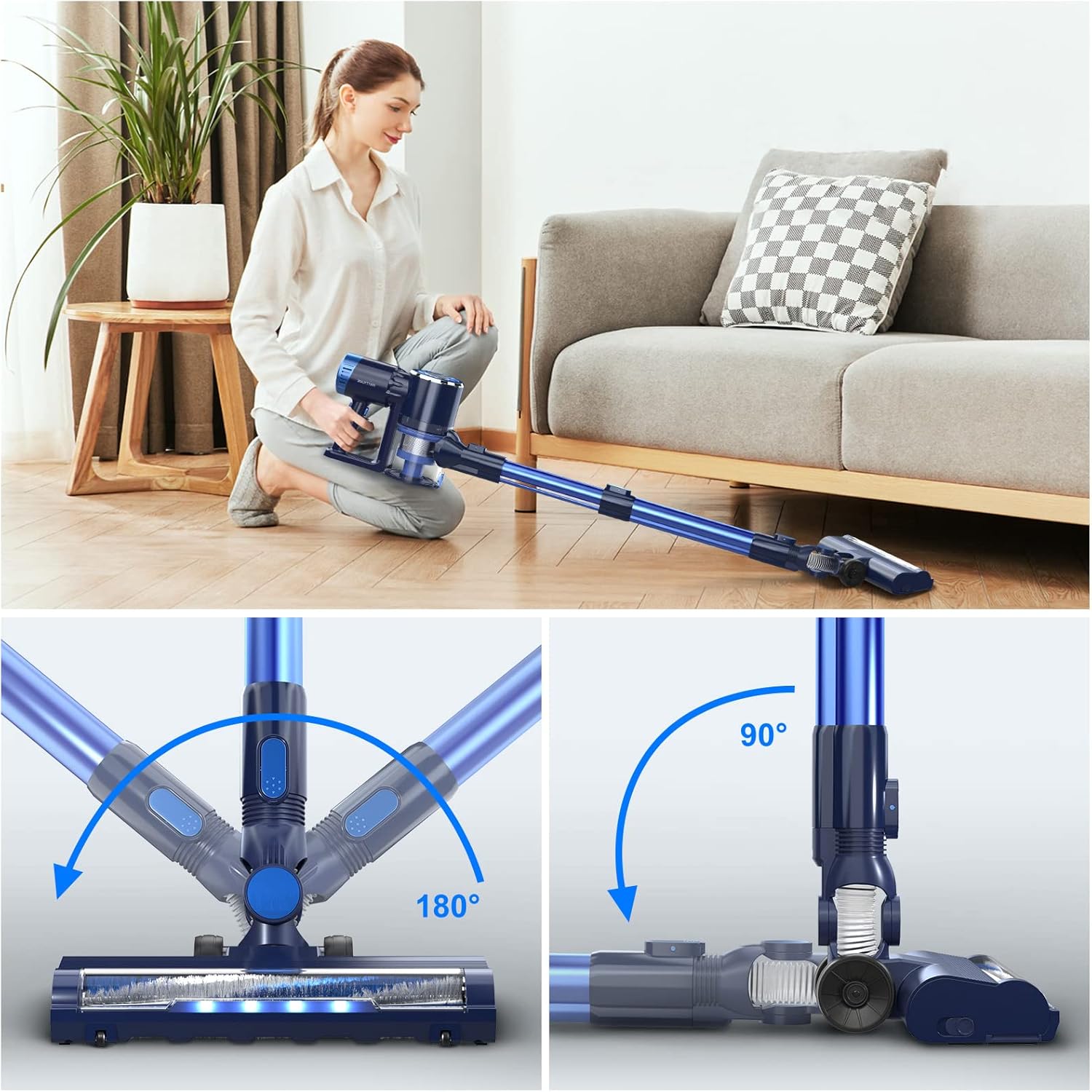 Cordless Vacuum Cleaner with LED Touch Display