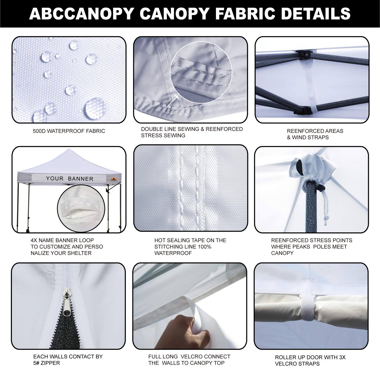 ABCCANOPY Canopy Tent 10 x 10 Pop Up Canopies Commercial Tents