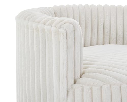 360 Swivel Accent Barrel Chair with Storage Ottoman & Headrest