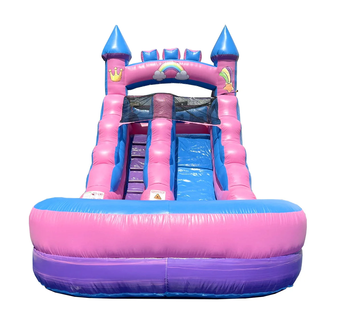 Pogo Bounce House Crossover Kids Inflatable Water Slide, Pink Unicorn with Blower, 12 ft
