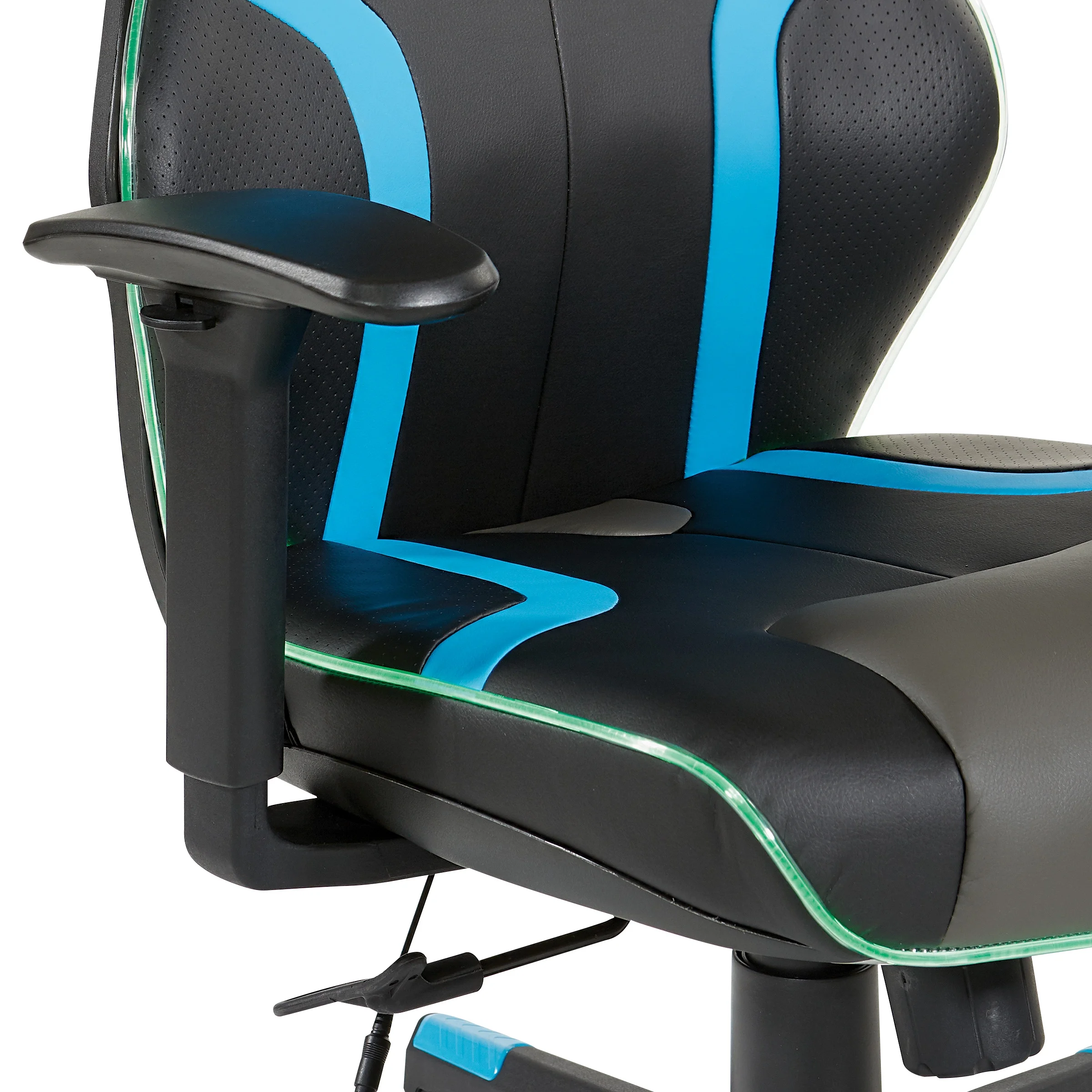 OSP Home Furnishings Lumbar Support & Adjustable Swivel Gaming Chair, Gray