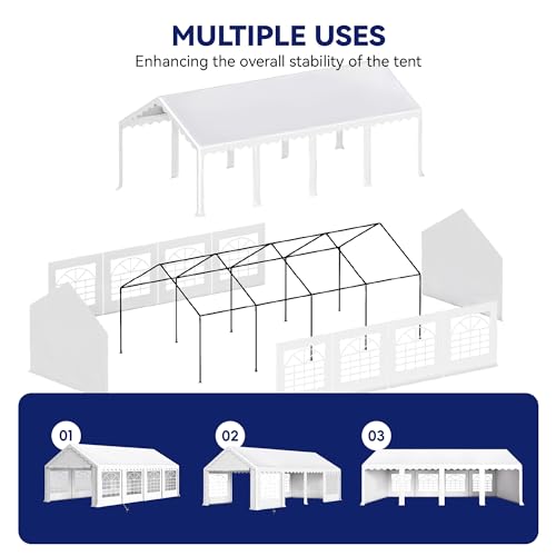 PHI VILLA 20'x16' Outdoor Heavy Duty Party Tent Large Commercial Canopy Wedding Event Shelter with Removable Sidewalls & 3 Storage Bags for Patio