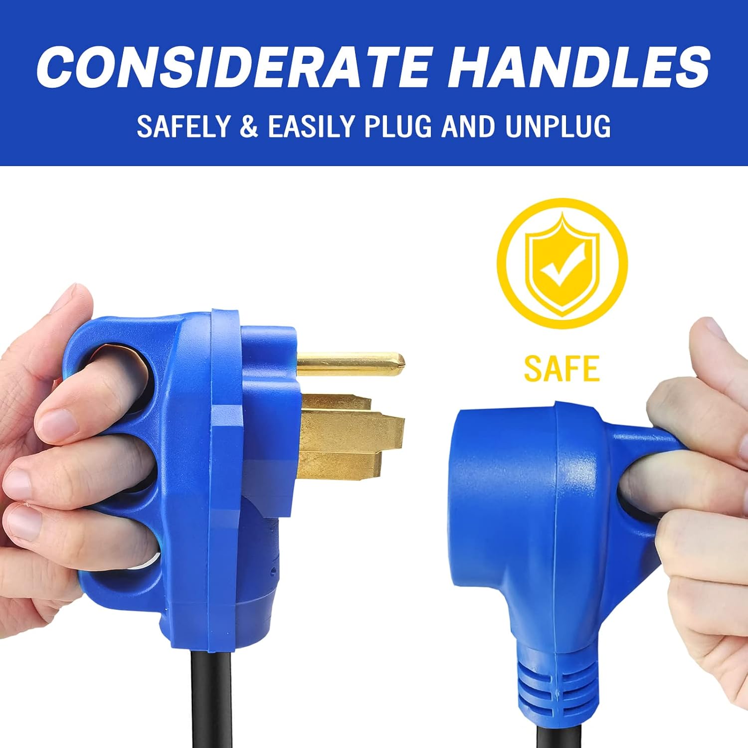 AUTOONE 50 Amp to 30 Amp RV Adapter, Heavy Duty RV Power Cord Adapters Electrical Plug Connector for RV Trailer Camper, with Grip Handle