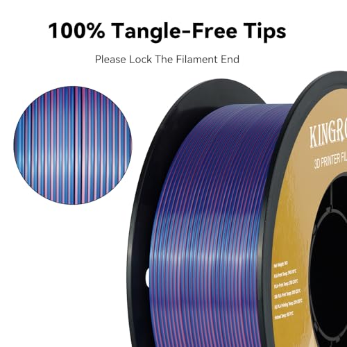 Kingroon Silk PLA Bundle 3D Printer Filament, Dimensional Accuracy +/- 0.03 mm, 10 kg Spool(22lbs)