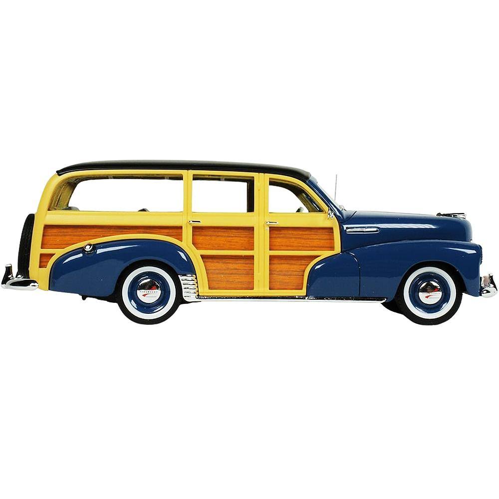 1948 Chevrolet Fleetmaster Woodie Station Wagon Como Blue with Black Top Limited Edition to 240 Pieces Worldwide 1/43 Model Car