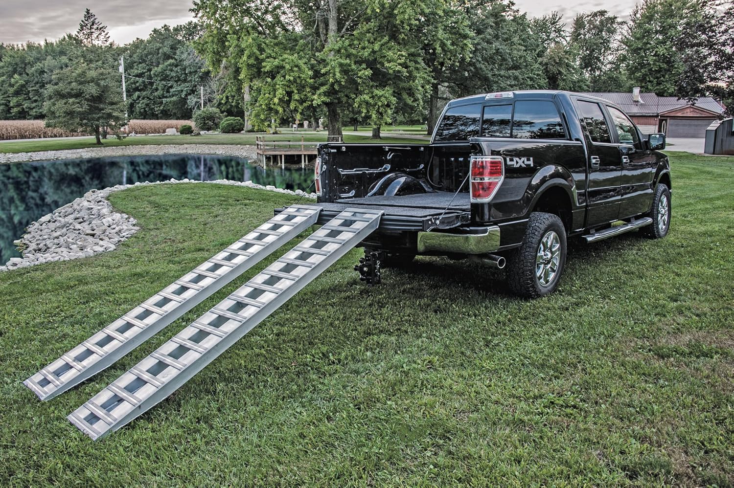 GEN-Y Hitch Aluminum Trailer Ramps ATV car Truck ramps 1- Set Two ramps = 6000lb Capacity 14" Wide 72" Long