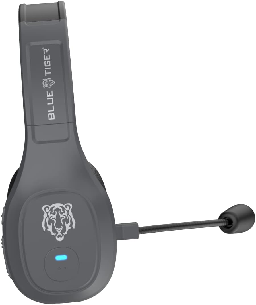 Blue Tiger Storm Wireless Bluetooth Headset – Truckers’ Professional Headset - Noise Cancellation Bluetooth 5.0 Head Set – 30 Hours Talk Time