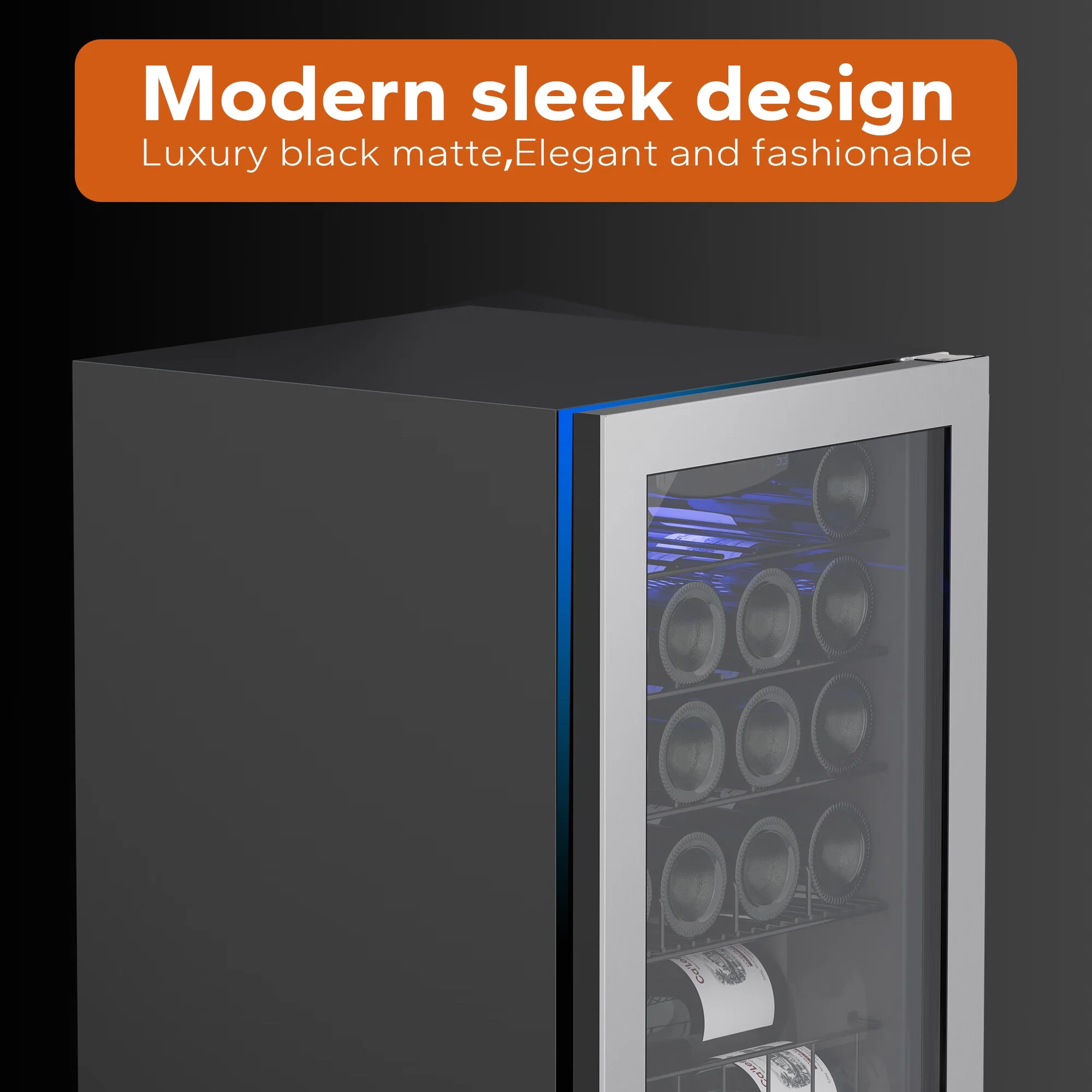 Ca'Lefort Wine Refrigerator Cooler，20 Bottle Mini Wine Fridge Freestanding Wine Cellar with Glass Door