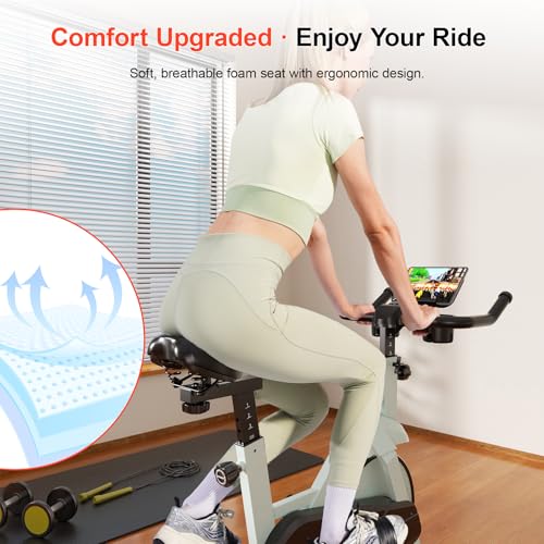 Exercise Bike, 32-Level Magnetic Resistance Stationary Bikes for Home, Low Noise Indoor Cycling Bike with 300lbs Weight Capacity