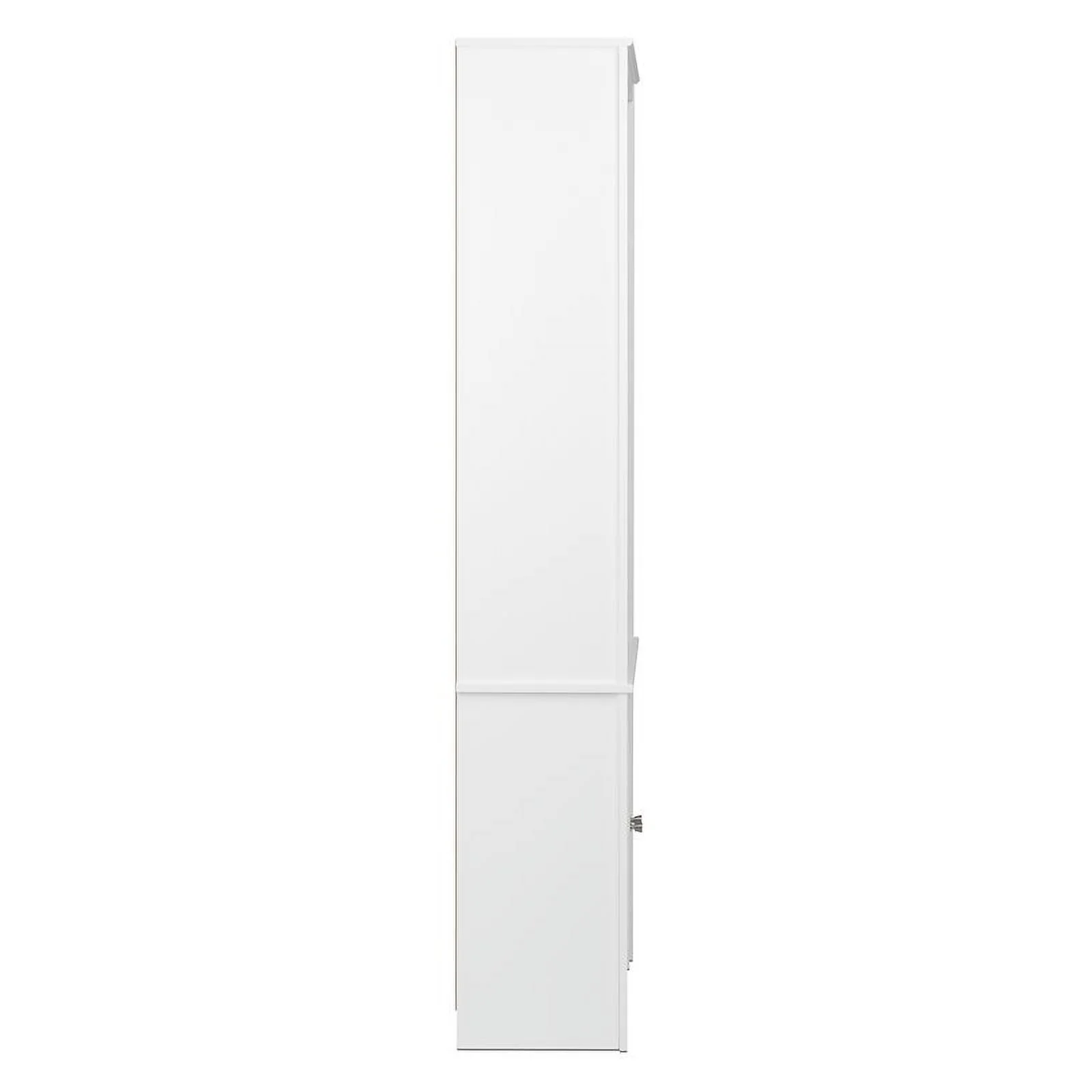 Prepac Tall 6 Shelf Bookcase with 2 Shaker Doors, White