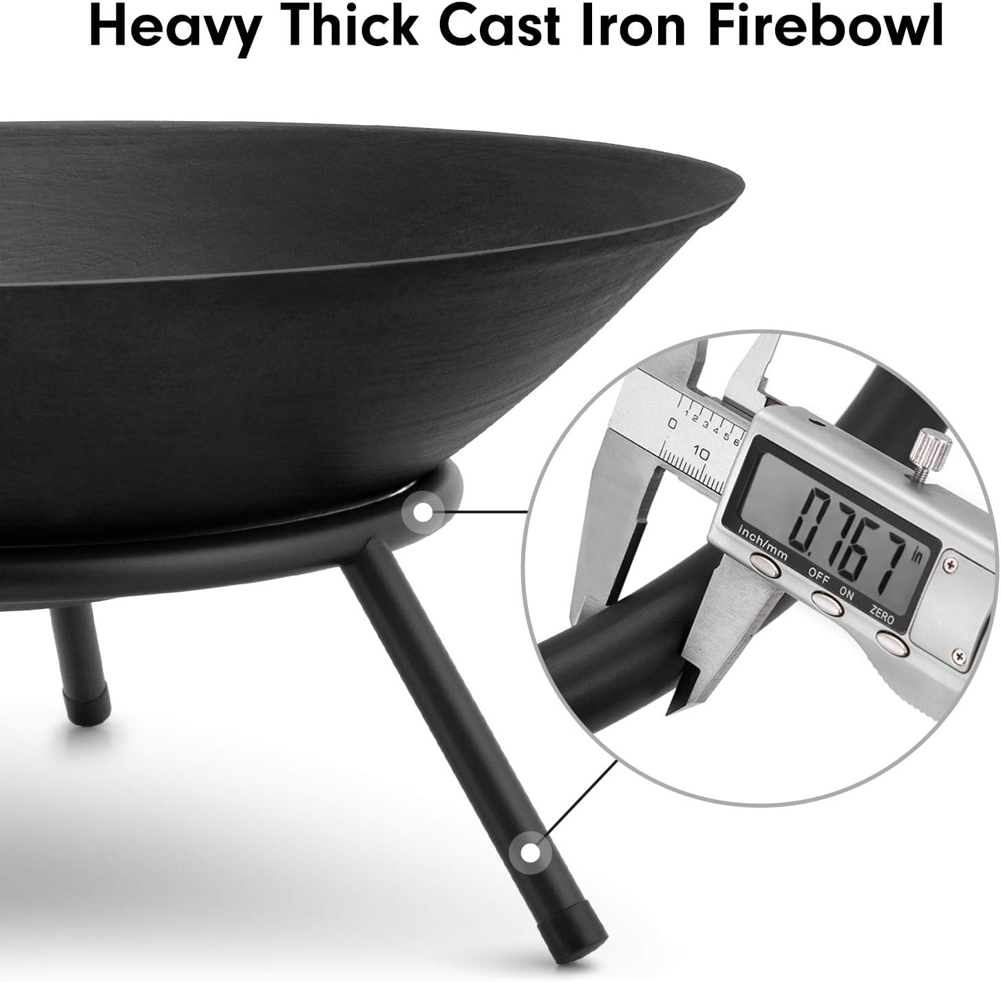 AMAGABELI GARDEN & HOME Fire Pit Outdoor Wood Burning Portable Folding 22in Firepit Firebowl Fireplace Poker Spark Screen Retardant Mesh Lid Deep