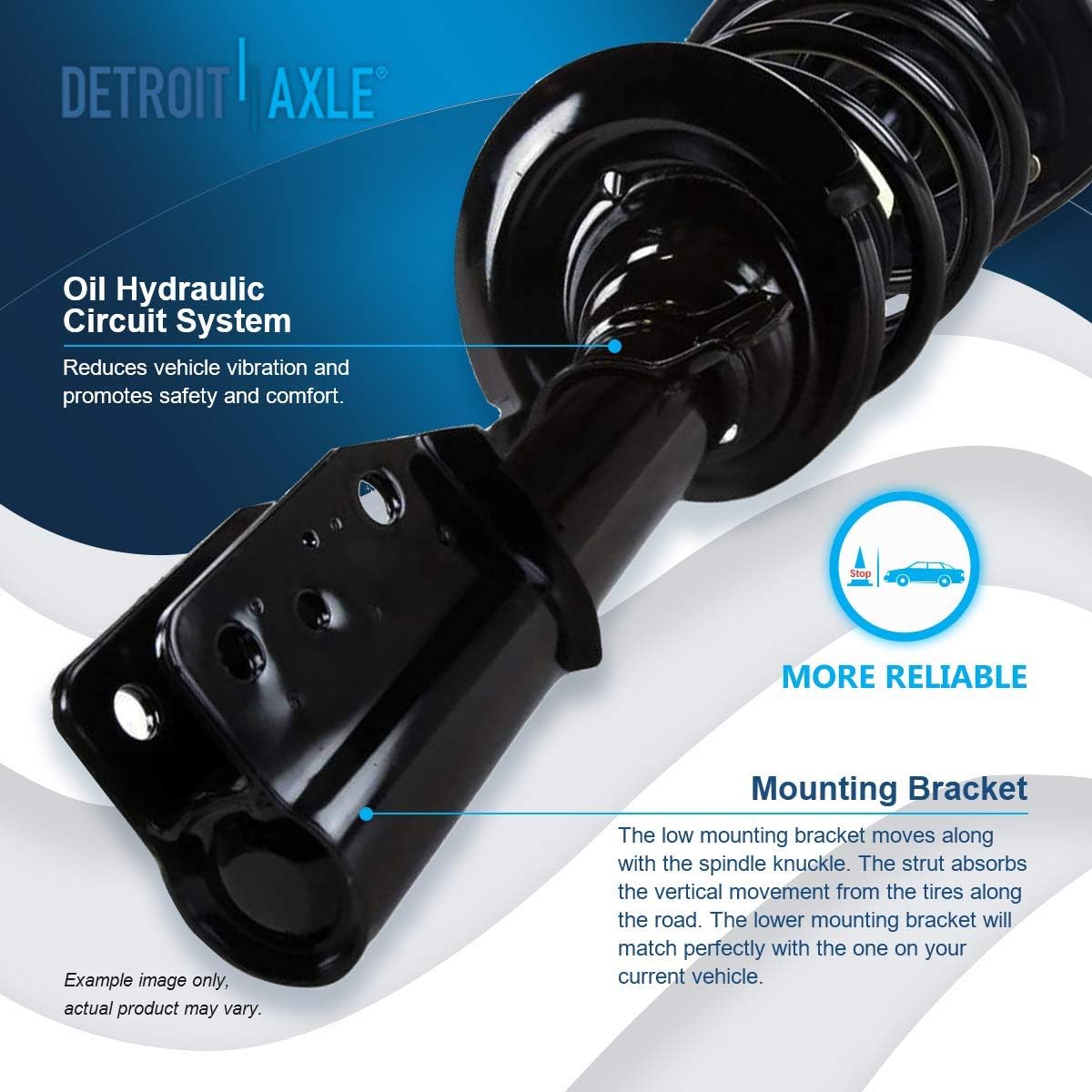 Detroit Axle - Front Struts + Wheel Hubs + Control Arms w/ Ball Joints + Tie Rods Kit Replacement for Century Lacrosse Impala Monte Carlo - 16pc Set