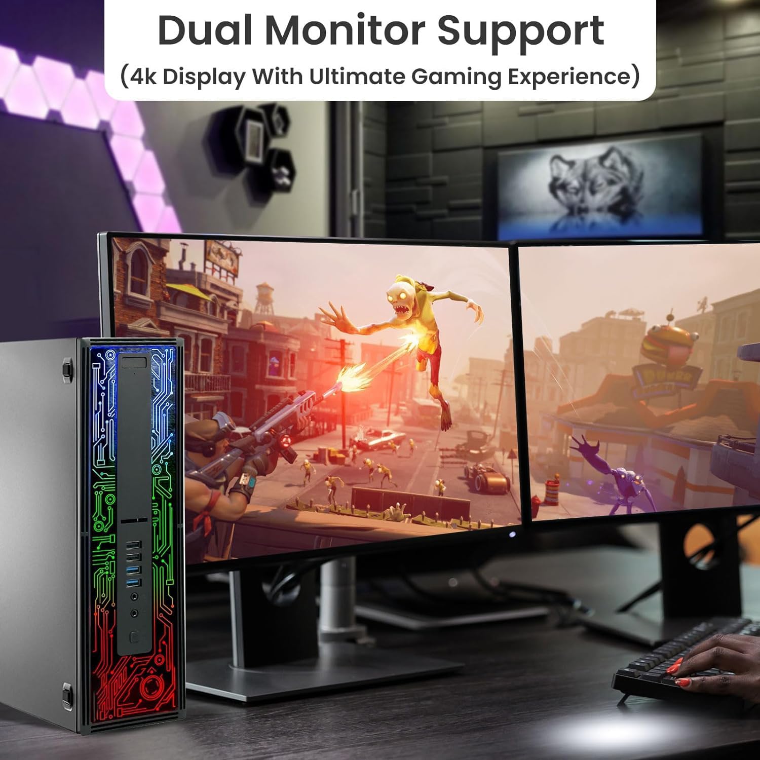 HP 800 G2 RGB Gaming PC Desktop – Intel Core i5 6th Gen, 16GB DDR4 Ram, 512GB SSD, NVIDIA GeForce GT 1030 2GB DDR5, New 24 Inch Monitor
