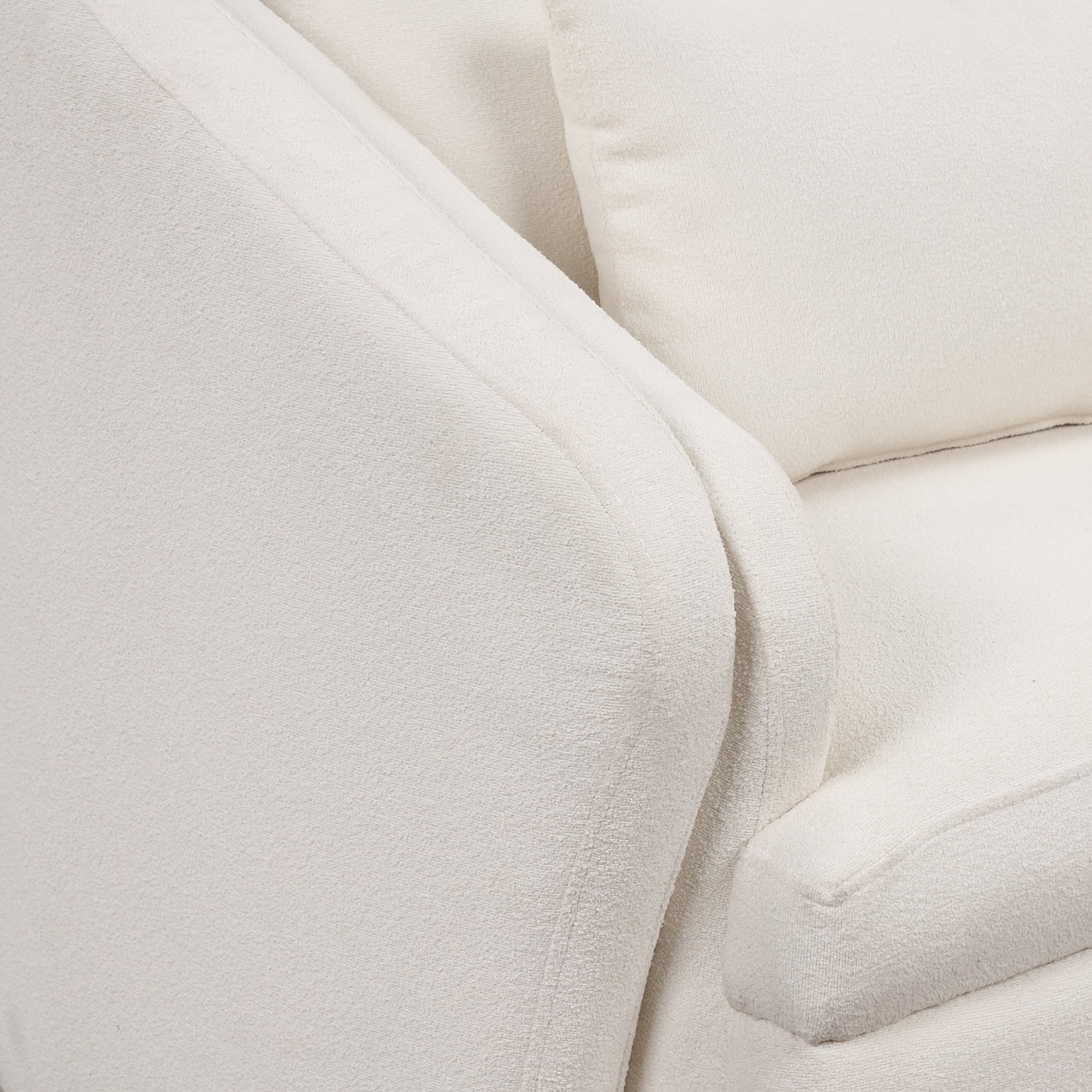 Churanty Barrel Accent Chair Elegant Velvet Tub Chair with Arm,Metal legs and Pillow for Living Room Bedroom,White