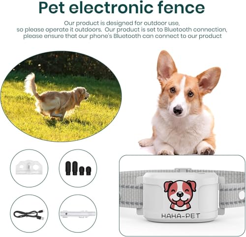 2-in-1 Bluetooth GPS Electronic Fence, Wireless Training Collar- No Subscription Required, Create Your Own Wireless Fence for Dogs
