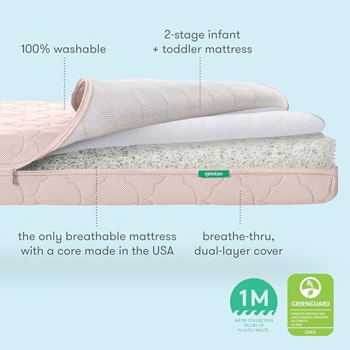 Newton Baby Crib Mattress and Toddler Bed - 100% Breathable Proven to Reduce Suffocation Risk, 100% Washable, 2-Stage, Non-Toxic Better Than Organic