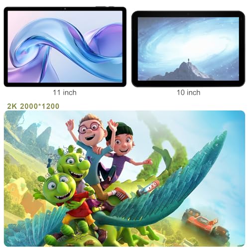 2025 Latest 11 inch Tablet Android 14 2000 * 1200 2K Display 2 in 1 Tablets, T616, 18GB RAM+128GB ROM+1TB Expand, 5+5+13MP Camera, 9000mAh