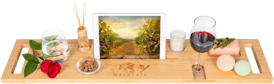 Premium Bathtub Tray, Bamboo Bath Caddy Tray for Tub, Your Ideal and Unique Bath tub Accessories for Adults
