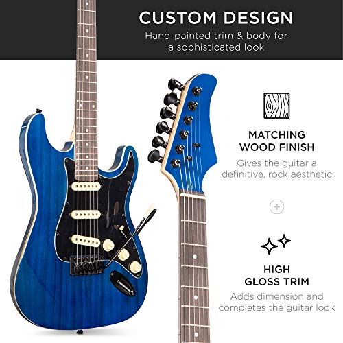 Best Choice Products 39in Full Size Beginner Electric Guitar Starter Kit w/Case, Strap, 10W Amp, Strings, Pick, Tremolo Bar - Sunburst