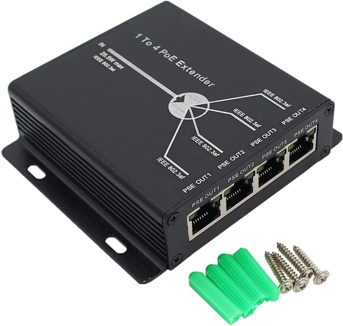 BeElion PoE Extender Ethernet Repeater 10/100Mbps