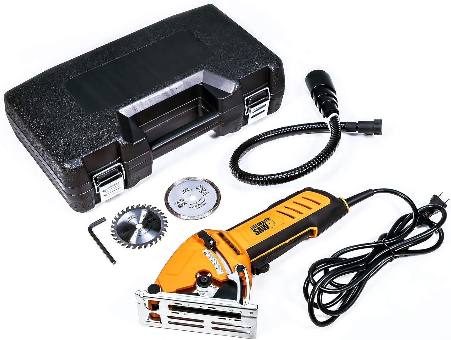 Official ROTORAZER Compact Circular Saw Set DIY Projects -Cut Drywall, Tile, Grout, Metal, Pipes, PVC, Plastic, Copper, Carpet w Blades