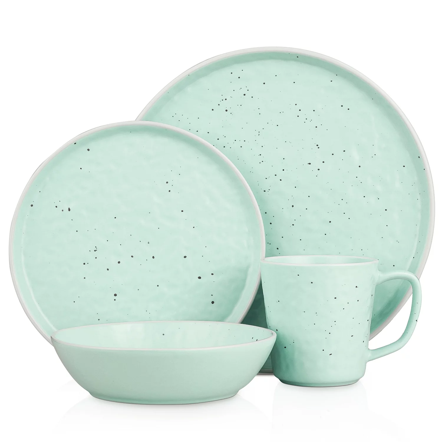 Stone Lain Elena Stoneware Dinnerware, 16-Piece Mix and Match Multicolor Set for 4