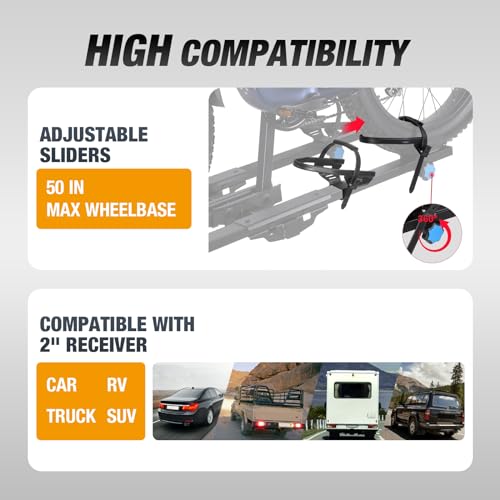 Young Electric 2-Bike Rack Mate R, E-Bike Rack Hitch with Ramp for Cars, Trucks, Minivans, SUVs with 2 Inches Receiver