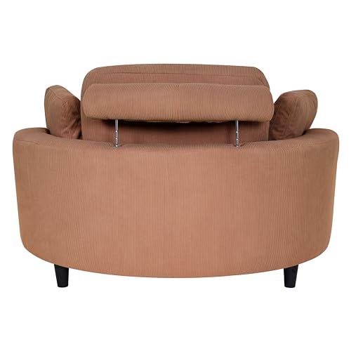 51.5-Inch Oversized Swivel Accent Barrel Chair with Storage Ottoman ,Button Decor and 4 Pillows