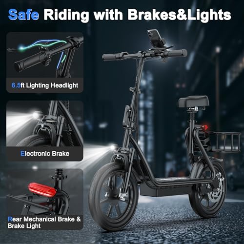 WERHY Electric Scooter, 8.5"/10"/14" Tire, Powerful 350/500W Motor, Top Speed 19/22 MPH, 21-28Miles Max Range