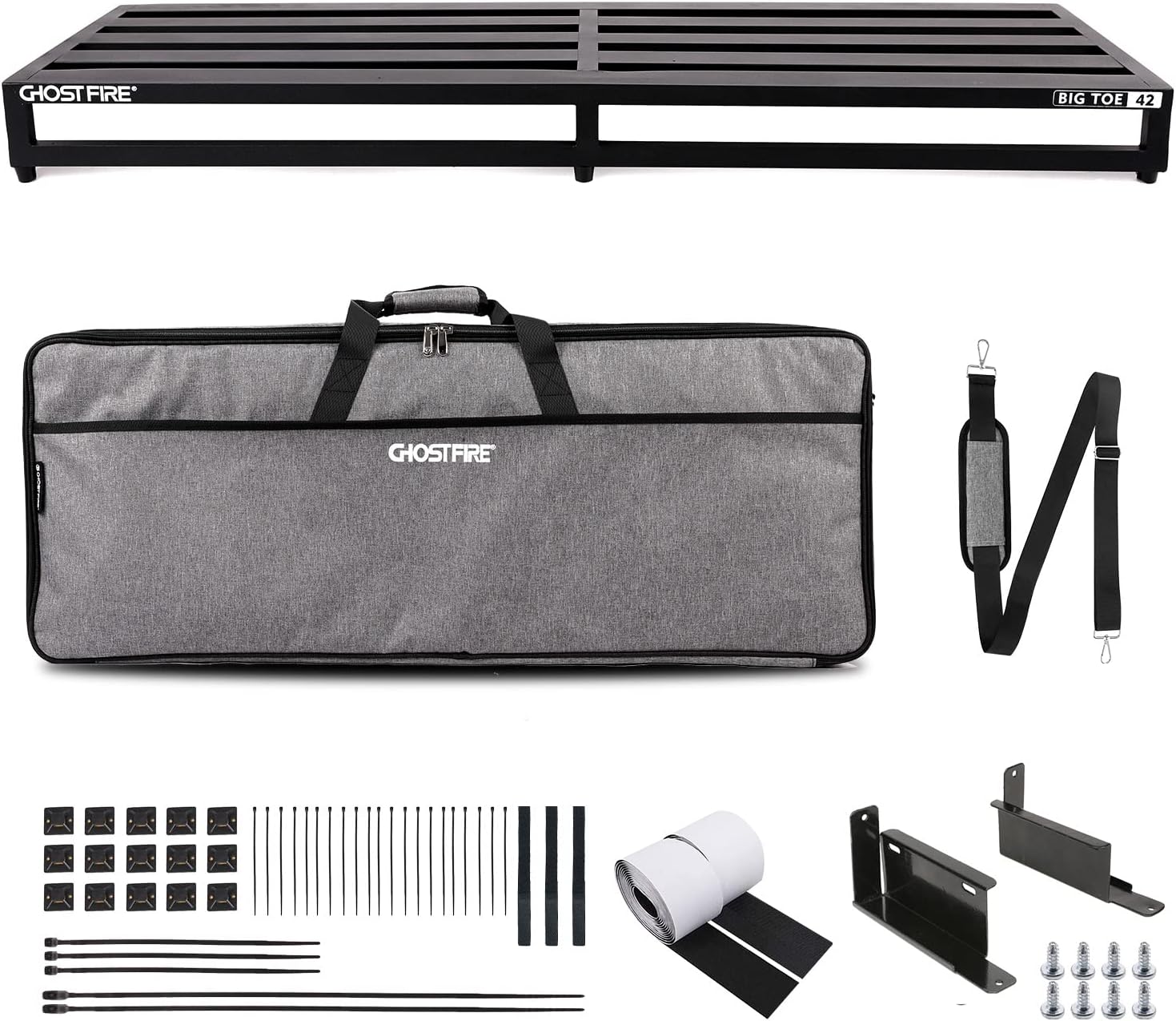 Ghost Fire Guitar Pedal Board Aluminum Alloy Effect Pedalboard with Carry Bag,V series (V-BABY MAX（Deluxe Edition）)
