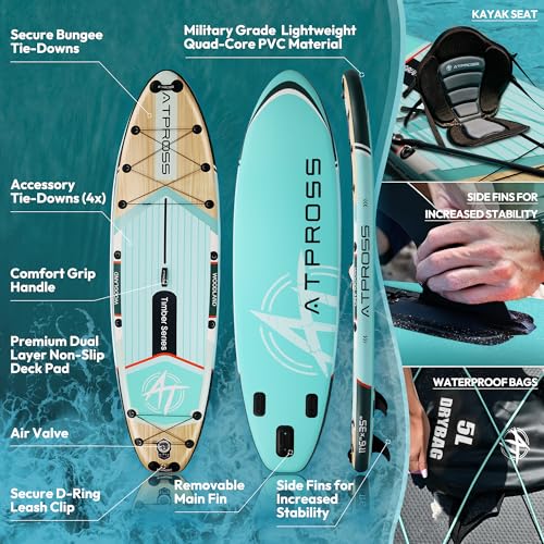 11'6"x35" Inflatable Stand Up Paddle Board 450LBS Weight Capacity Extra Wide Non-Slip Stable Deck Adult SUP