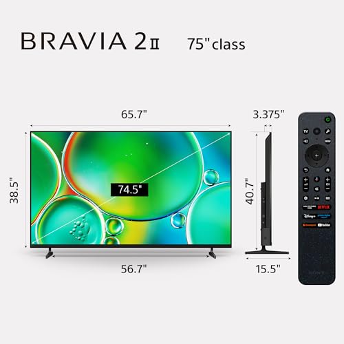 Sony BRAVIA 2 II 55 Inch 4K Ultra HD LED Smart TV with Google TV and Exclusive Features for PlayStation®5 (K-55S20M2), 2025 Model