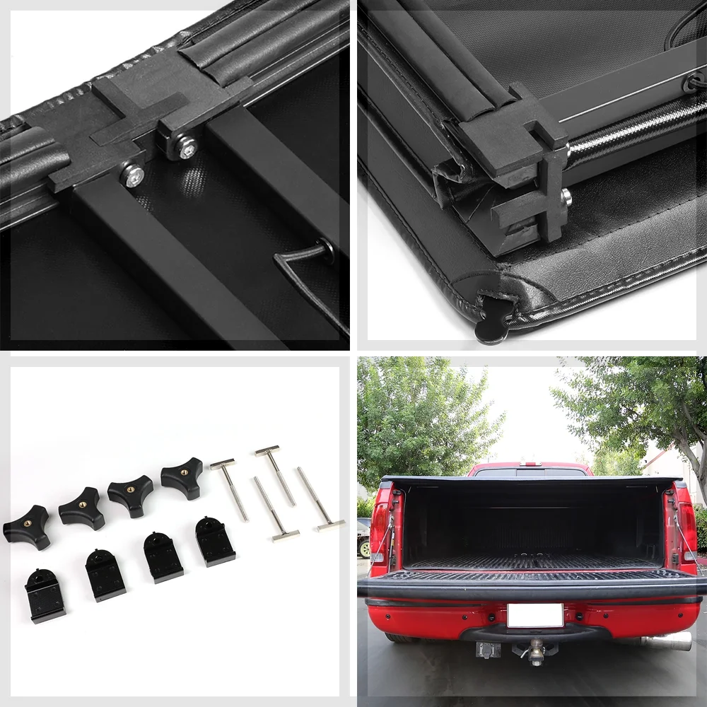 Short Bed Tonneau Cover 6Ft Soft Top Tri-Fold Fleetside for 05-15 Toyota Tacoma