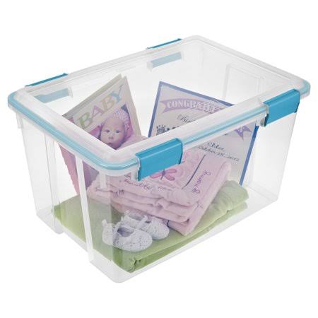 Sterilite 54 qt Gasket Box, Blue Aquarium (Case of 4)