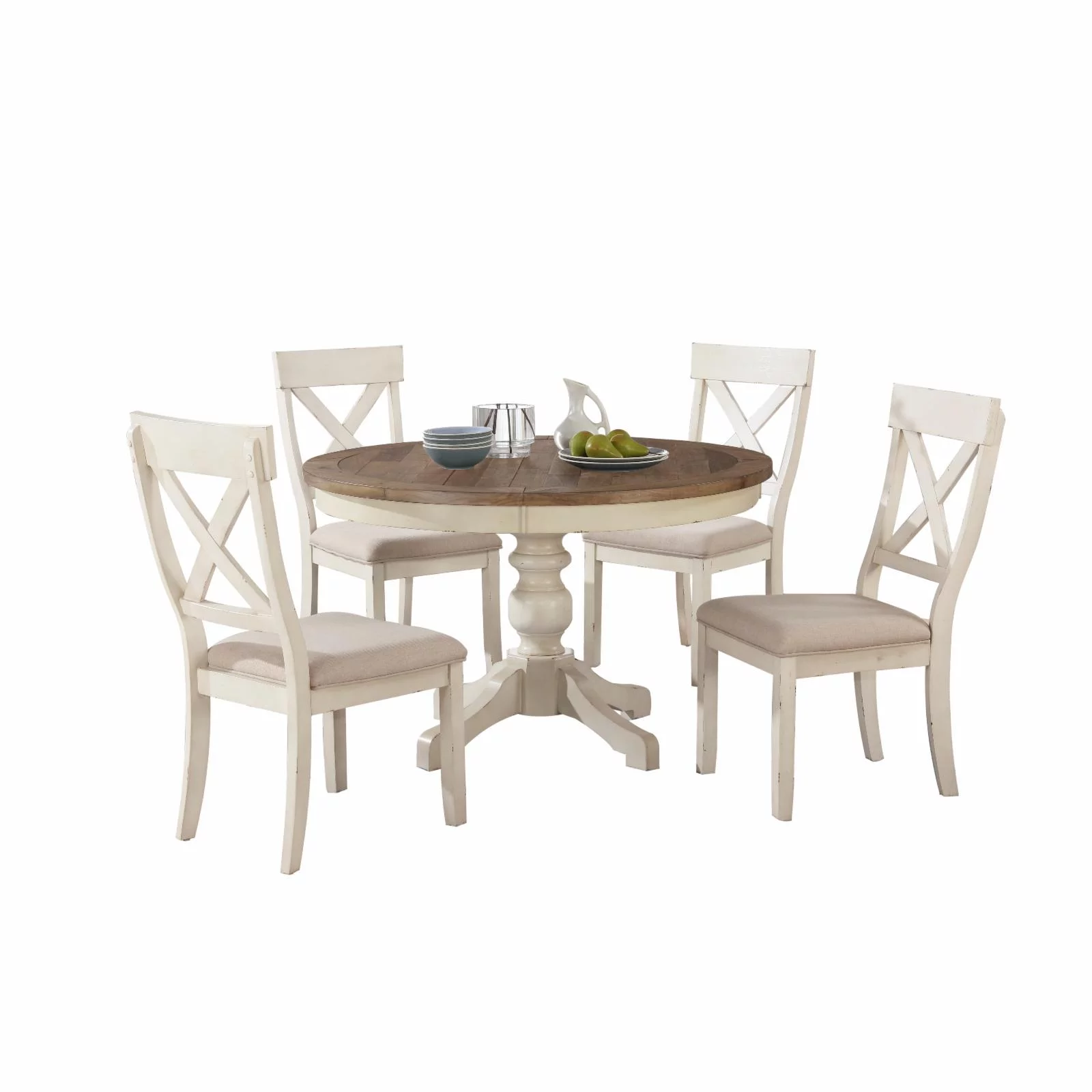 Roundhill Furniture Prato 5-Piece Dining Set - Round