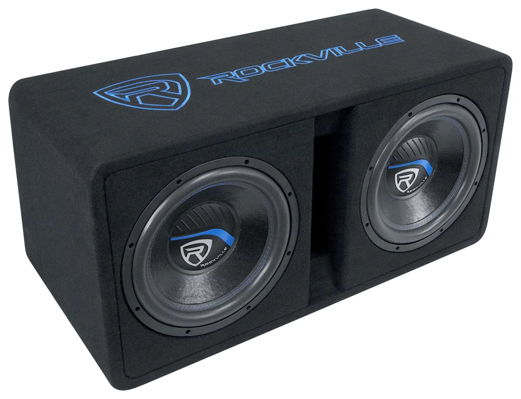 Rockville DV12K51 Dual 12" K5 2800w Car Subwoofers+Vented Sub Box+Polk Audio Amp