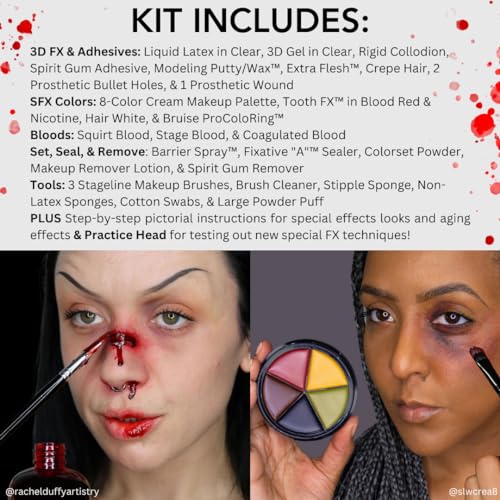 Mehron Makeup Special FX All-Pro Makeup Kit with Practice Head | Complete Professional Stage Kit Includes Practice Head | Special Effects for Theatre
