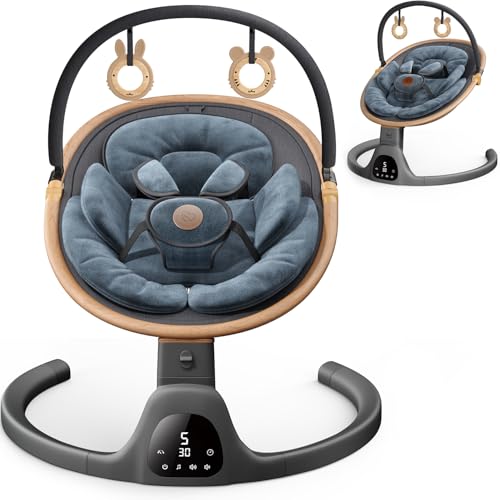 Baby Swings for Infants, Fasonbaby Bluetooth Infant Swing with Music Speaker with 3 Seat Positions, 5 Speeds and Remote Control