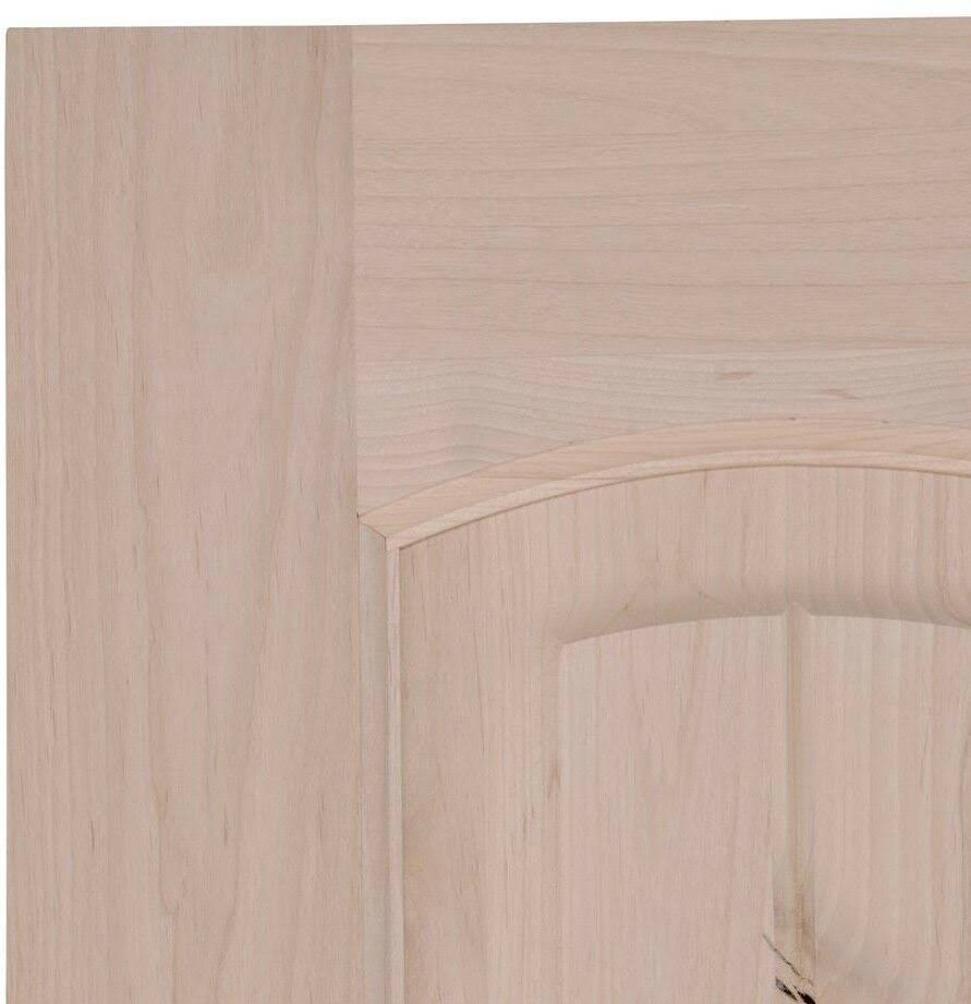 Krosswood Doors 28 in. x 80 in. Rustic Knotty Alder 2-Panel Top Rail Arch Solid